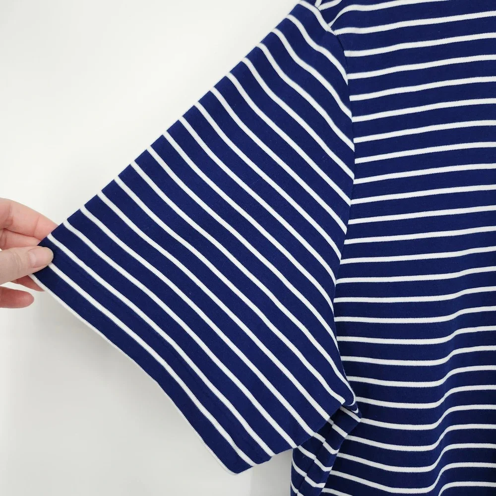 Polo Ralph Lauren Navy Striped Polo Shirt Mens XL Cotton Nantucket Prep Pony